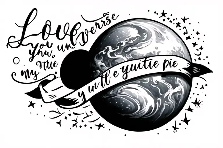 Love You The Universe My Cutie Pie In Cursive Writing On Forearm