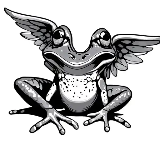 Frog With Wings Spread