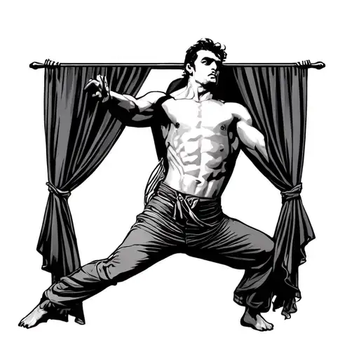 Curtain Open And Male Dancer