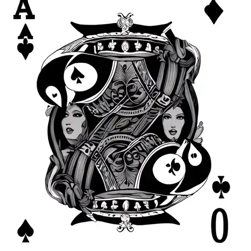8Ball Playing Card Queen