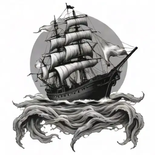 Ghost Ship With Kraken