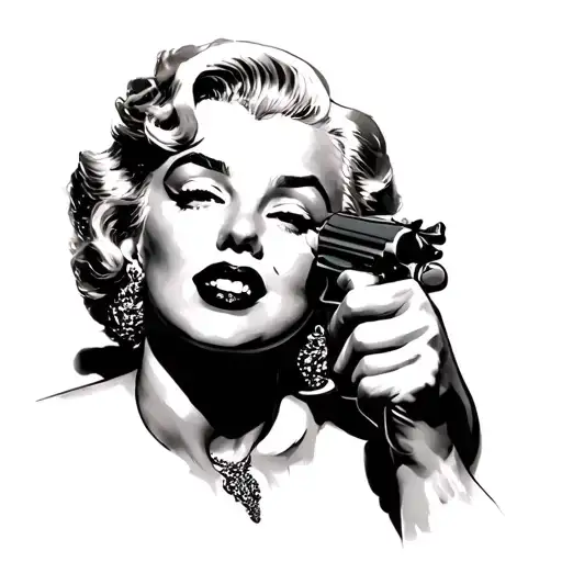 Marilyn Monroe With Gun
