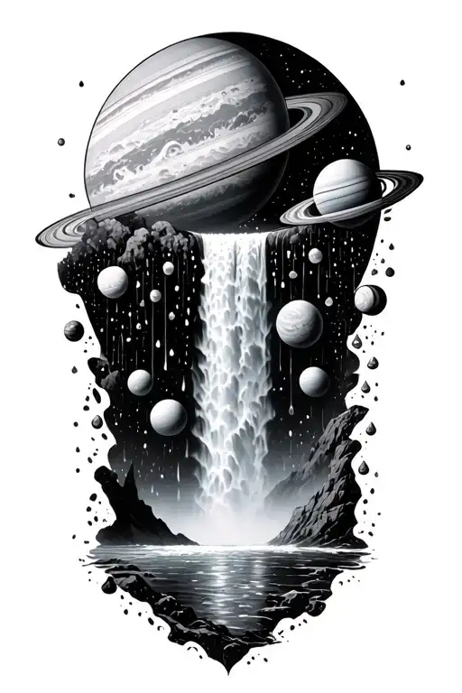 A Waterfall Of Planets Turning Into Rain Drops