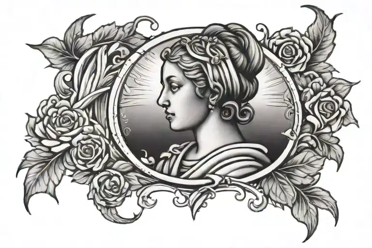 Mary With Silhouette Behind It