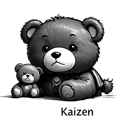 Name Kaizen With Small Teddy Bear Next To It