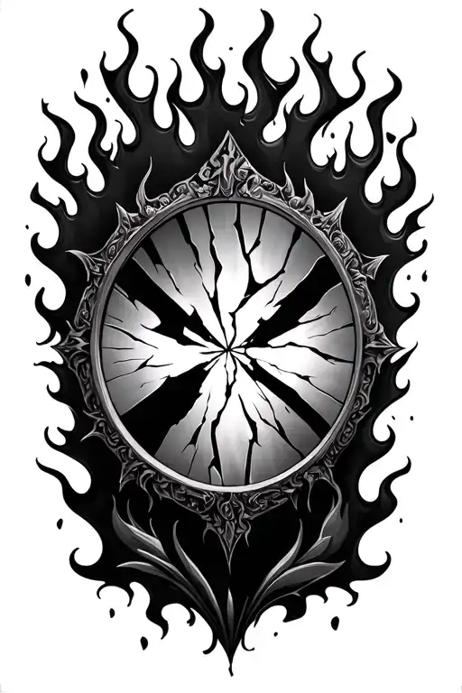 Broken Mirror Flames Symbolizing