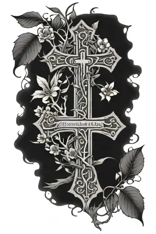 Cross With Poison Tree And Bible Verse Written