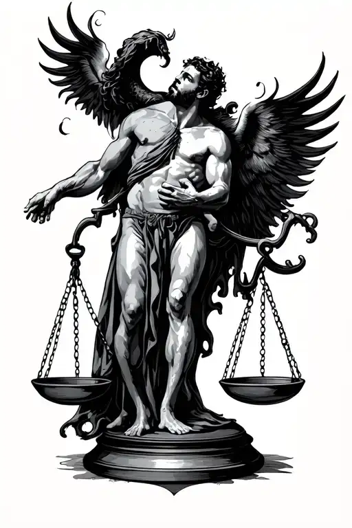Duality Of Man Good And Evil Balancing Scales