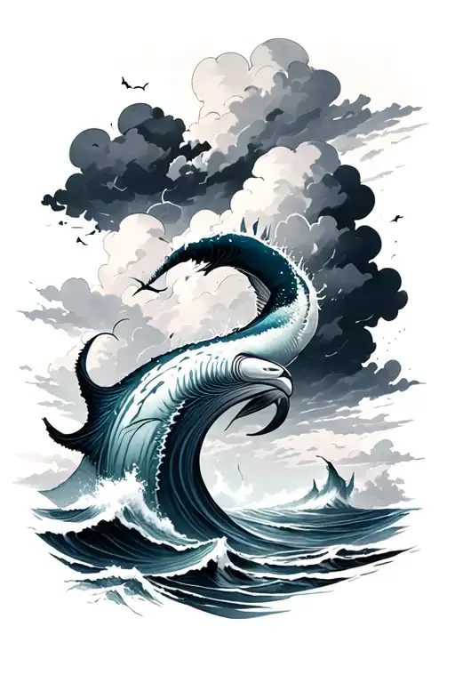 Ocean With Dark Clouds