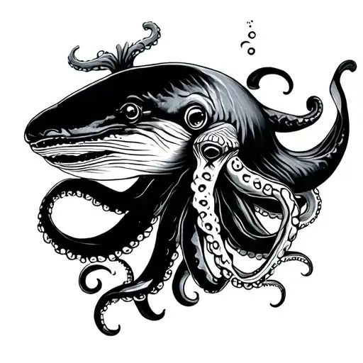 Whale Fights Octopus
