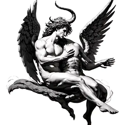 Angel And Demon In Creation Of Adam Pose