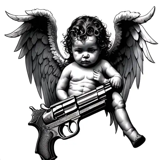 Gun And Baby Angel Half Demon