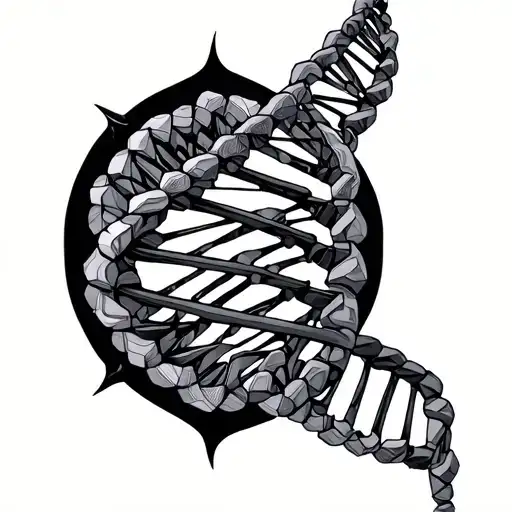 A Strand Of Dna With Geometric Patterns