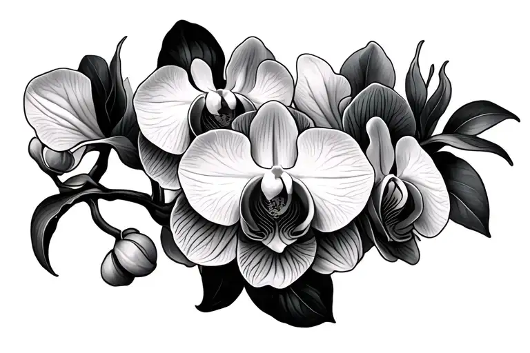 Orchid Branch On Chest