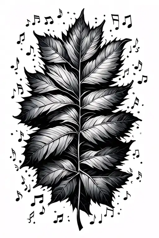 Leaf With Music Wrapped Around It