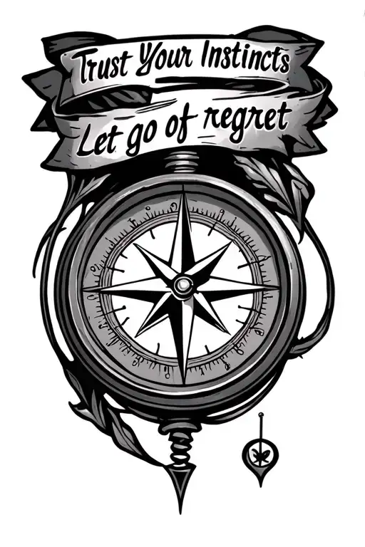 Compass Surounded By The Words Trust Your Instincts Let Go Of Regret