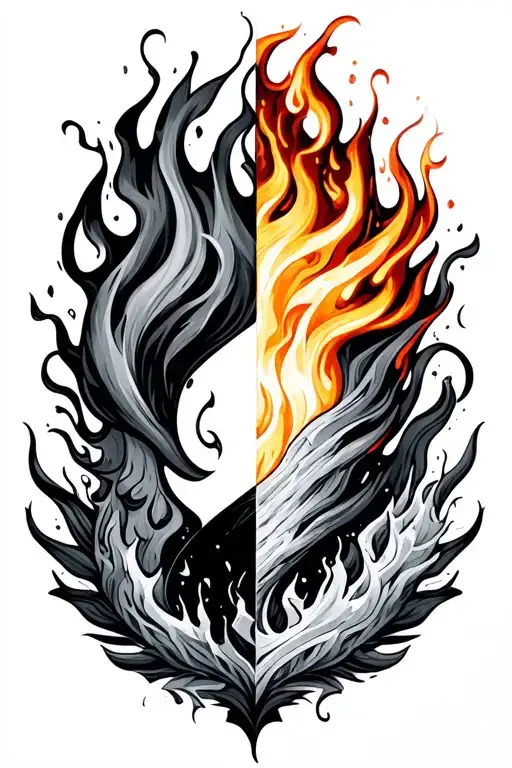 Fabulous Written On Right Fore Arm Tattoo Half Fire Half Ice