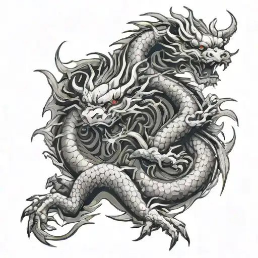 Japanese Twin Dragons Fore Arm