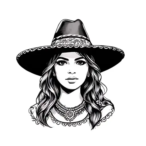 Mexican Girl With Hat