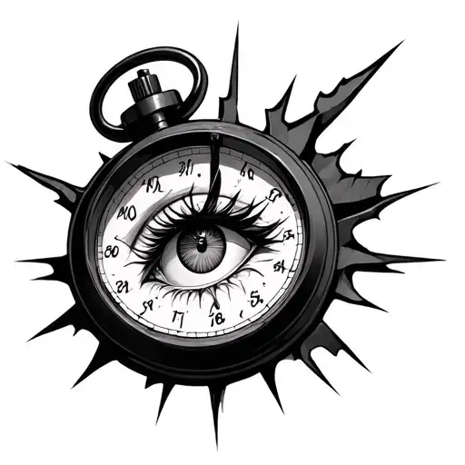 Broken Stopwatch With Anime Eye Inside