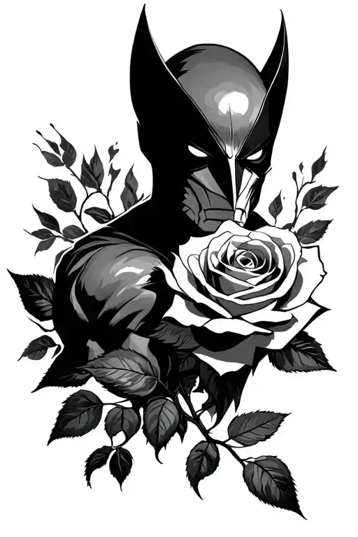 Shadow Wolverine With A Rose