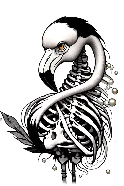 Flamingo Skeleton Pearls