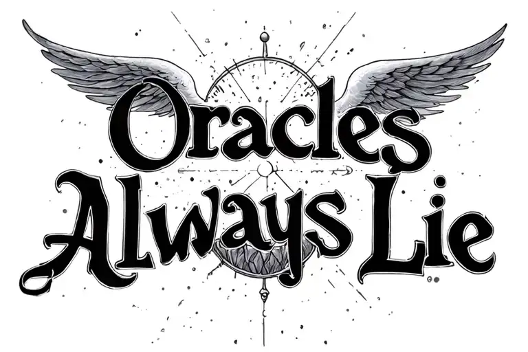 `Oracles Always Lie` Quote With Scientific Illustration