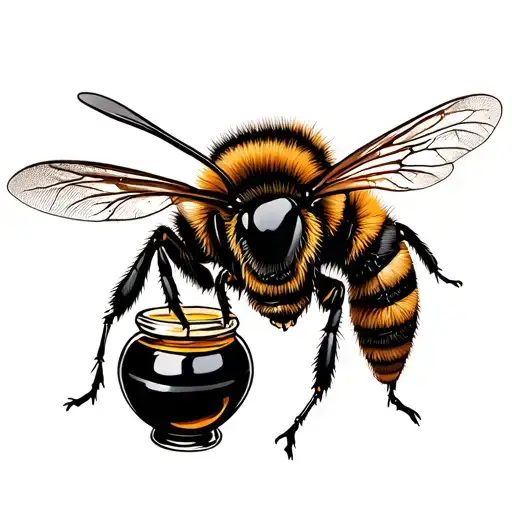 Disguise The Image Of A Bee And A Pot Of Honey In A Sentence