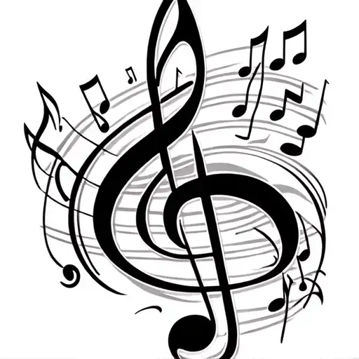 Music Notes In A Line