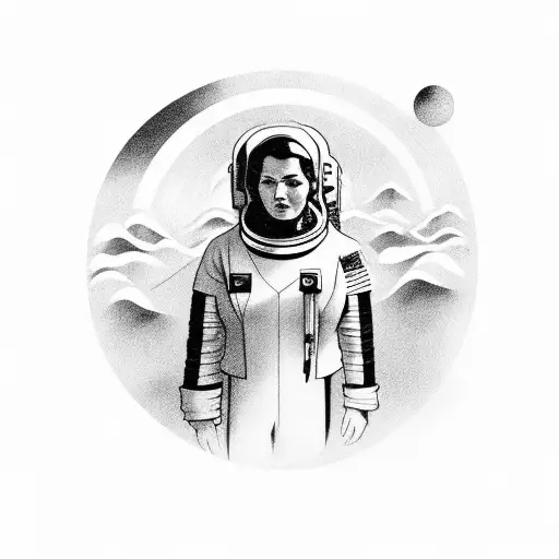 Female Astronaut Smoking A Cigarette