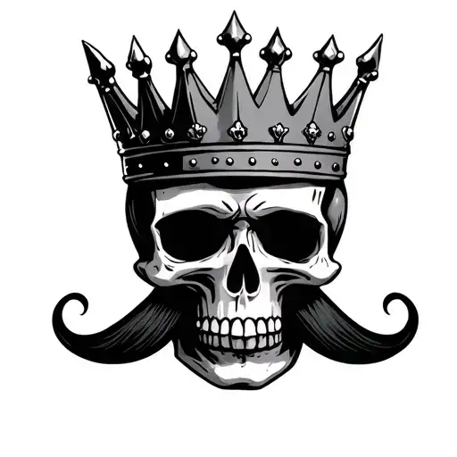 Skull With Crown And Mustache