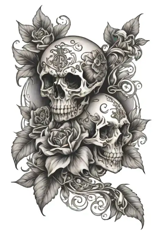 A Detailed Floral Sleeve Incorporating Symbols Of Fatherhood