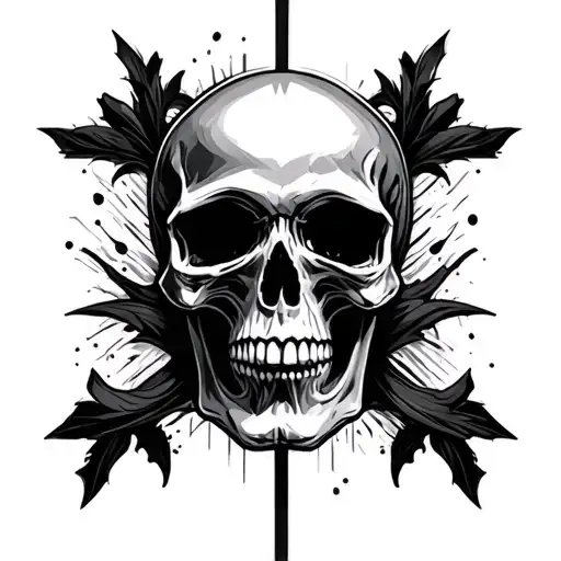 Skulls Back Black Cross