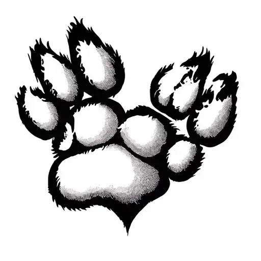 Paw Print In A Love Heart