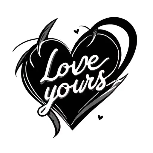Love Yours Wording Going Straight Across