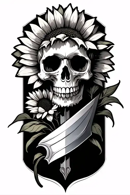 Skull And Sunflower Sword Wrapped