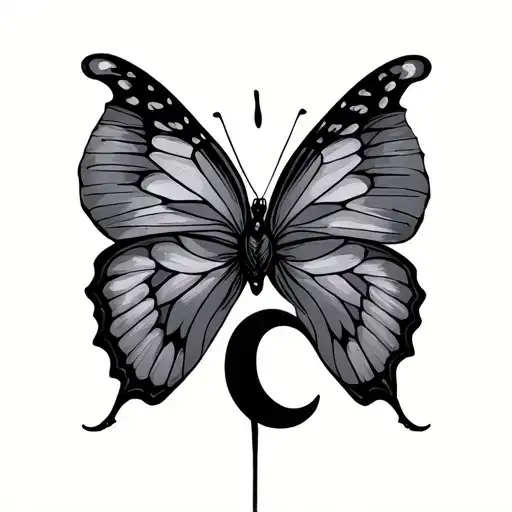Butterfly With Semi Colon And Symbol