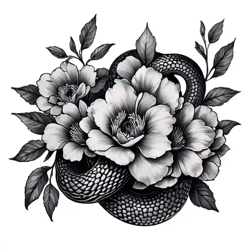 Flowers With A Snake