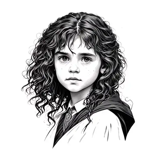 Hermione Grenger From Harry Potter Fine Line Design Of Lines And Shadows