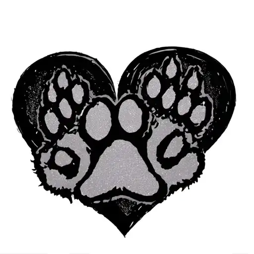Paw Print In A Love Heart