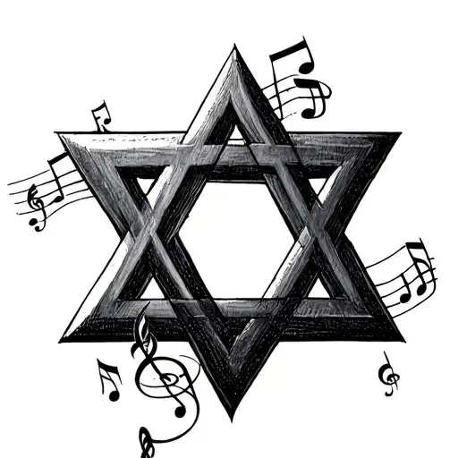 Star Of David Made Only With Music Notes