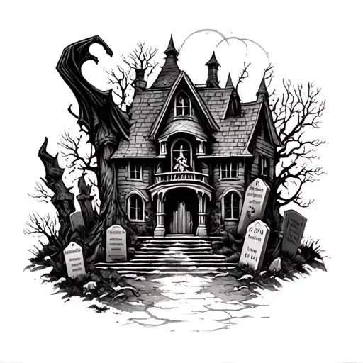 Grim Reaper Haunted House Graveyard Scene