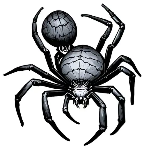 Traditional Spider Black And White Tattoo Flash