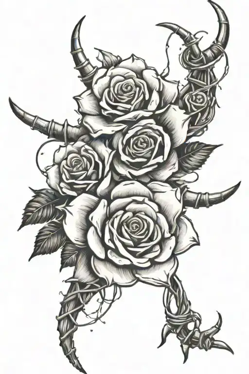 Western Girly Longhorn Barbed Wire Roses