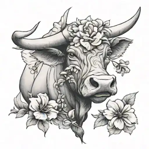 Ferdinand The Bull And Flowers Growing
