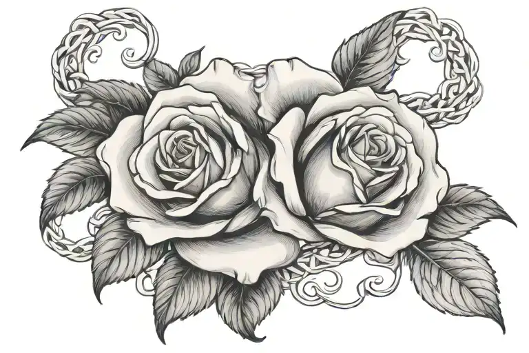 Rose Intertwined With The Sophia Written Inside