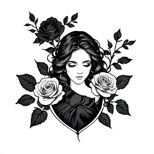 Female Tattoo With Roses Stem Wraps Around Arm