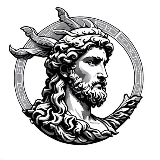 Greek God Zeus Symbol Simplified Illustration