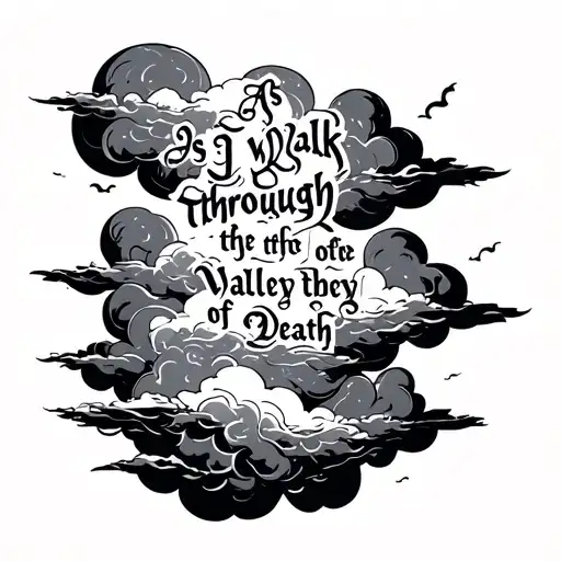 Clouds With A Quote Of As I Walk Through The Valley Of Death