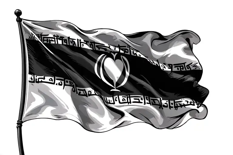 Irans Flag Without Arabic Text And A Heart Middle Of It